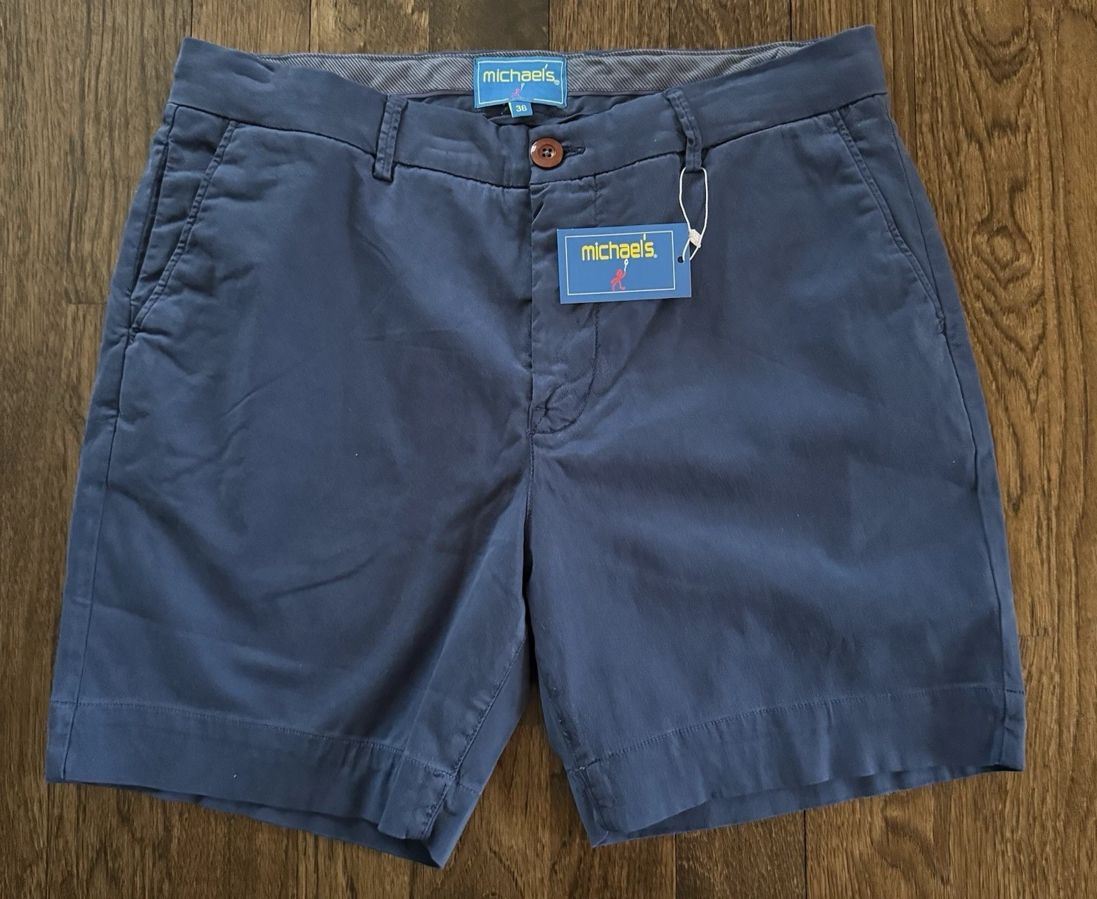 Michael's NWT Men's 30 Blue Chino Shorts 7" Inseam Stretch Pockets NWT $95