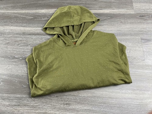 CAT & JACK Pullover Beads Green Hooded Sweatshirt Hoodie Girls Size Large 10 -12 - Picture 6 of 12