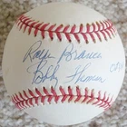 RALPH BRANCA & BOBBY THOMSON Dual Signed & Dated Oct 3, 1951 ONL Baseball