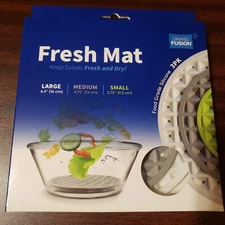 Grand Fusion Set Of 3 Vegetable Fruit Fresh & Dry Bowl Insert Mats Pack Of 3