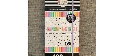The Happy Planner Mega Sticker Book ''Rainbow Colorful Boxes'' 100 Sheets 1985 Pcs