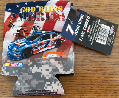 7 JOSH WISE GOD BLESS AMERICA NASCAR RACING CAN COOZIE COOLER KOOZIE NEW W/ TAG