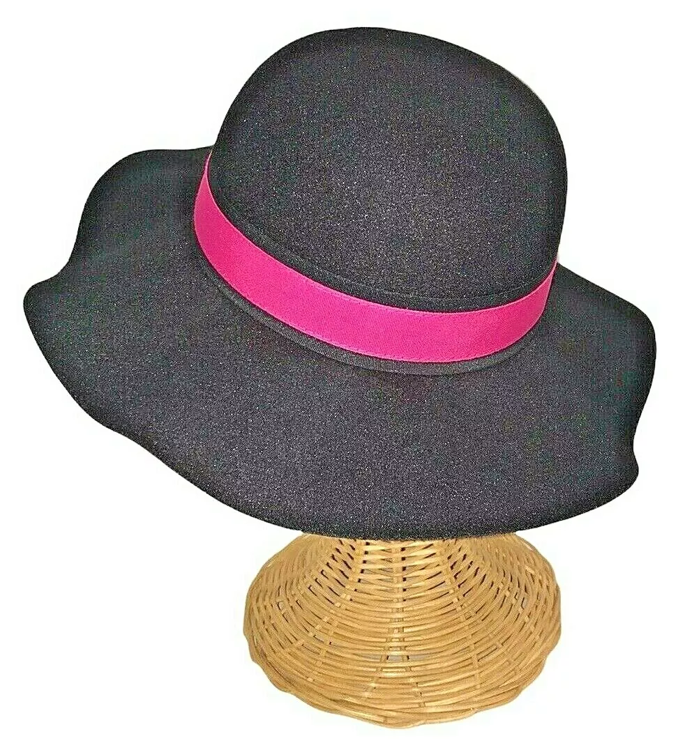 Pink wool floppy hat hotsell