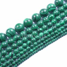 4/6/8/10/12/14MM Malachite Gemstone Round Loose Spacer Beads 15''
