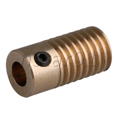 0.5cm Hole Dia Brass Worm Gear Shaft 60 T Gear Wheel 0.5 Modulus Yellow