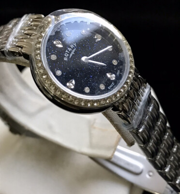 Damen Original Rotary Kensington Star Dust Crystal LB00400/67 Designer Uhr Neu aus altem Lagerbestand