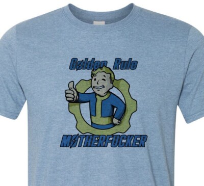 FallOut - Golden Rule MF'er - Vault Boy - Soft - Fast Shipping