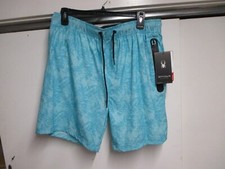 SPYDER BRAND SWIM MENS SWIM SUIT XL NWT AQUA COLOR LINED W/ ZIP POCKET NICE