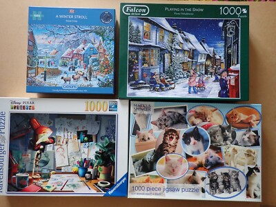 4 x 1000 Teile Puzzle alle geprüft und vollständig (T504)
