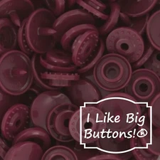 KAM Plastic Snaps: G75 F Burgundy-Size 20/T5-No Sew Snap Buttons Sewing Dark Red