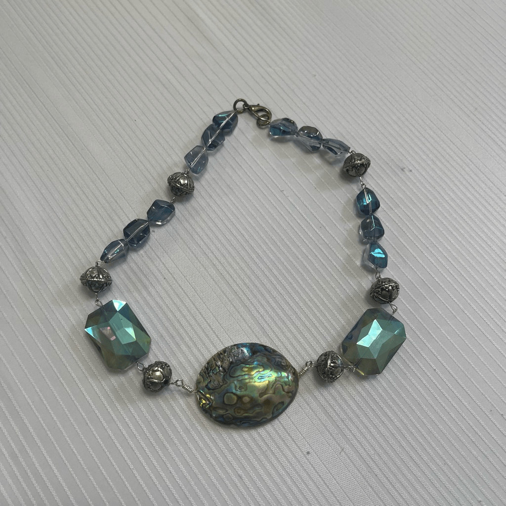 Abalone Shell Beaded Statement Necklace - image 6
