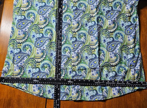 Inserch Mens 3XL Paisley Shirt Linen Blend Short Sleeve Multicolor - Picture 12 of 13