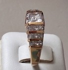 10K Yellow Gold CZ marked PJM 7 Row Stair Step Sz 8 Ring 4.32g — photo 4