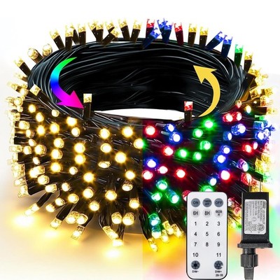 TW SHINE 66FT 200 LED Color Changing Christmas Lights Warm White & Multi Color