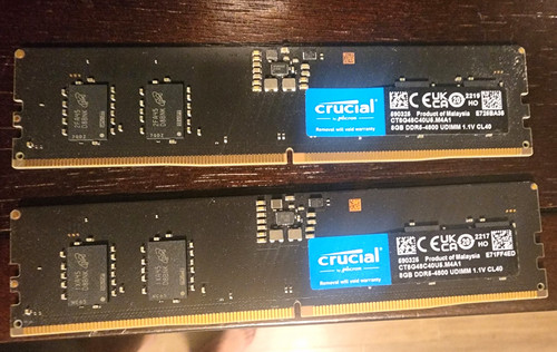 Crucial 16GB (2x8GB) DDR5-4800 UDIMM 288-Pin Unbuffered CT8G48C40U6.M4A1