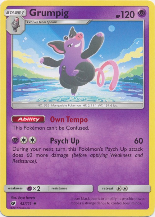 Grumpig - 42/111 - Uncommon - Near Mint - Crimson Invasion