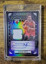 Joakim Noah Auto Patch 2020-21 Panini Obsidian Matrix /99 Chicago Bulls