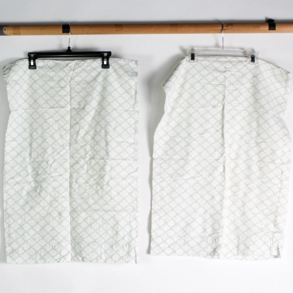 Sheet Set of 4 Mainstays White Blue Queen Fitted Flat & 2 Pillowcases 19.5"x28" - Image 3 of 4