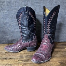 Vintage Panhandle Slim Burgundy Exotic Snake Cowboy Boots 9 1/2 D