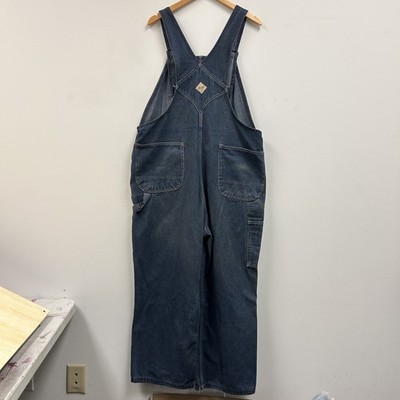Big Mac Overalls Mens 44x28 Blue Denim Workwear Carpenter Bib