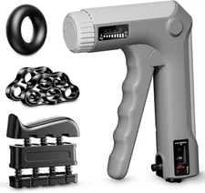 Hand Grip Strength Trainer Kit - Gripper Training Set with Gray 
