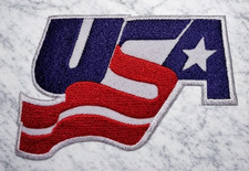 USA HOCKEY NATIONAL TEAM EMBROIDERED IRON ON PATCH 3.5"X2.25" FREE SHIP & TRACK