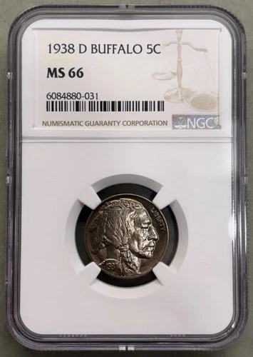 1938-D Buffalo Nickel NGC MS66