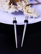 10G Ear Gauges Stretching Kit 316L Surgical Steel Tapers Insertion Pin for Ea...