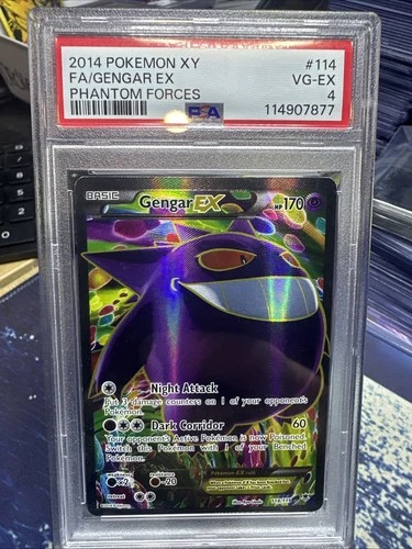 Pokémon TCG XY Phantom Forces Gengar EX Full Art Ultra Rare Card 114/119 PSA 4