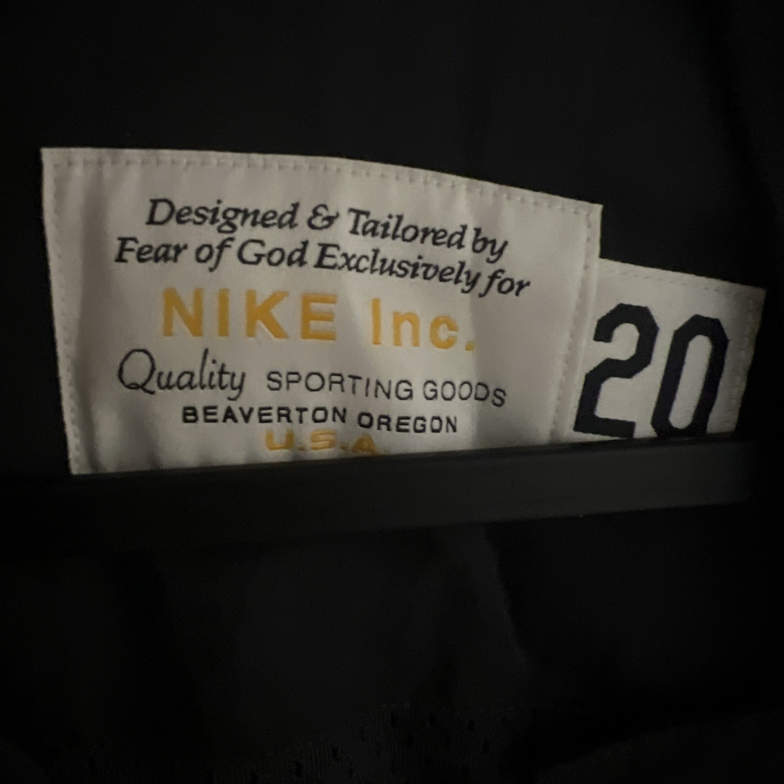 Nike x Fear Of God NBA Warm Up Top Jacket Off Noir Men Size L thumbnail 4