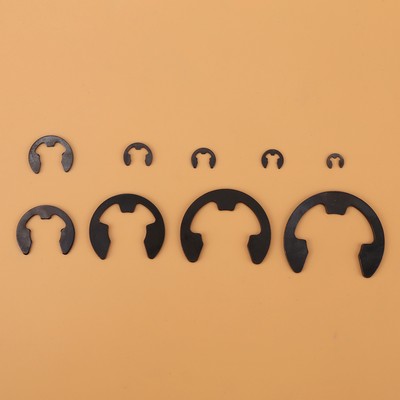 300-Piece E-Type Retaining Ring Snap Ring Kit – M2 To M22, Black Anti-Corrosion Coating, Steel Shaft Rings