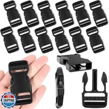 Heavy Duty Dual Adjustable Plastic Buckles - 12 Pack 1 Inch Clips for No-Sew