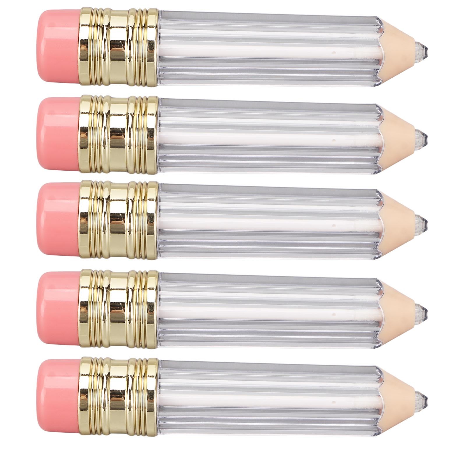 5pcs 5ml Pencil Shaped Empty Lip Gloss Tube Container DIY Refillable Lip Oil BLW