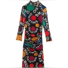 NEW FARM Rio Type Smiley Rio Tulle Dress Fitted Colorful Graphic Collab Size M