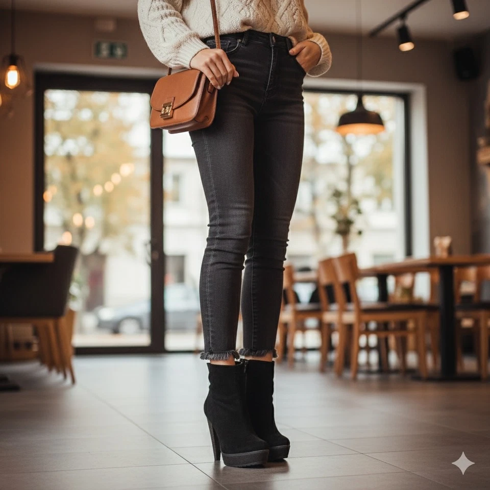 Botines de plataforma Pour La Victoire negros talla 8,5 Foto 2 de 4