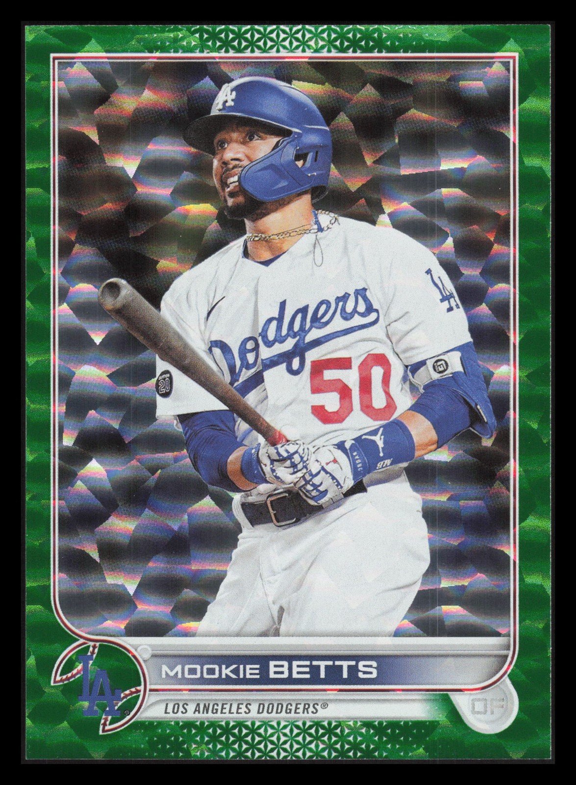 Mookie Betts 143/499 Green Foilboard 2022 Topps #50 Los Angeles Dodgers