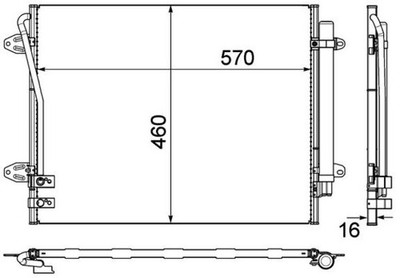 AC 734 000P Mahle condenser, air conditioning for VW