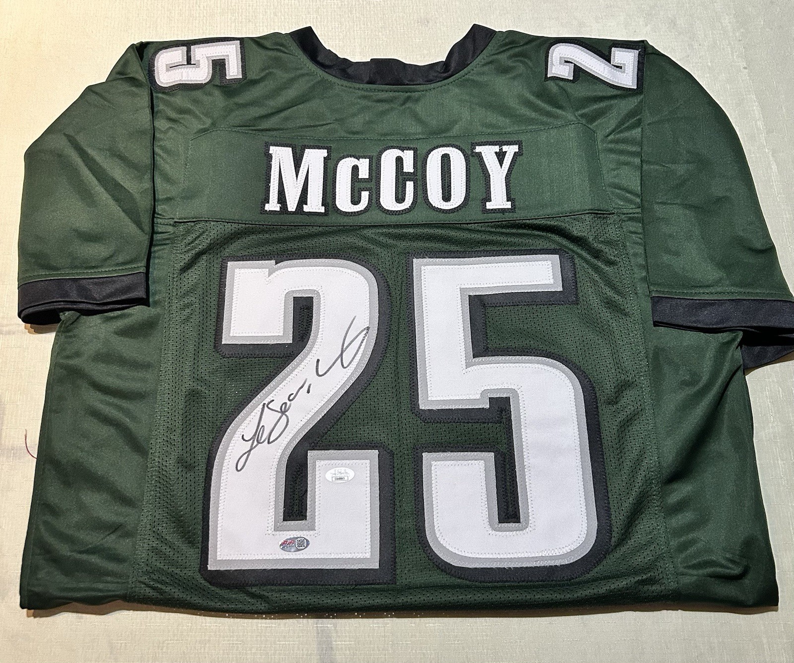 LeSean McCoy Autographed Signed custom Jersey auto autograph JSA size XL CERTIFIED 