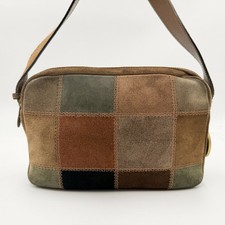 CELINE Shoulder Bag Purse Suede Multicolor Brown Authentic by JAPAN
