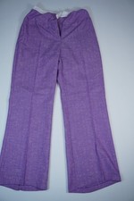 Vtg 70's Sears Purple Lilac Textured Slacks Groovy Size 16 Disco