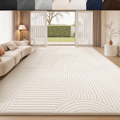 Kurzflor Teppich Wohnzimmer 3D Halbkreis Waschbarer Schlafzimmer Flauschige Rugs