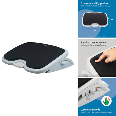 Kensington Foot Rest For Under Desk At Work Smartfit Comfort Memory Foam Angle