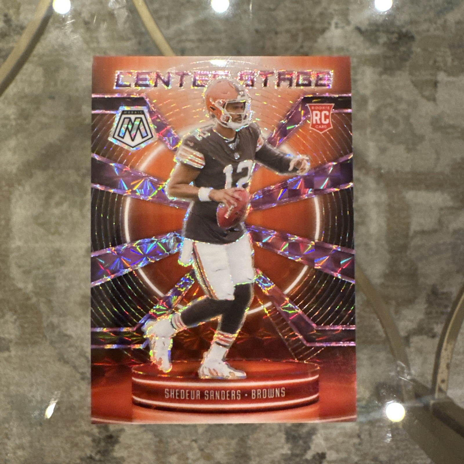 2025 Panini Mosaic Shedeur Sanders #/49 Center Stage Purple Prizm Browns RC