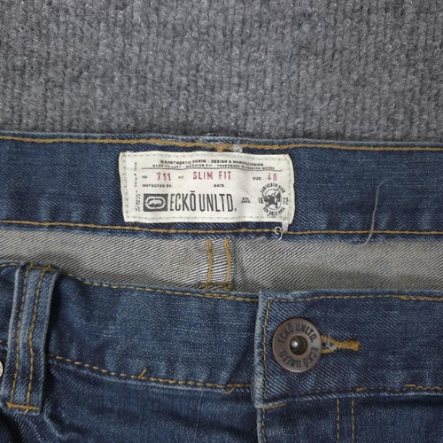 Ecko Unltd Jeans Mens 40x32 Blue 711 Slim Fit Tapered Stretch Denim Casual - Afbeelding 7 van 14