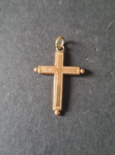 ancienne croix religieuse plaquée or poinçonnée vintage