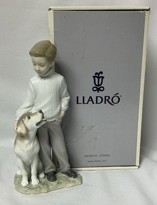 Llardo 2002 Figurine,  My Loyal Friend  #6902 Boy And His Dog