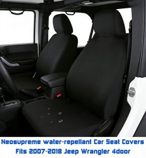 Front Rear Neosupreme Black Seat Covers Fits Jeep Wrangler 24dr 2007-2018