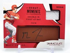 Matt Thaiss 2020 Panini Immaculate Baseball Card Auto JSY RC /49 Anaheim NM