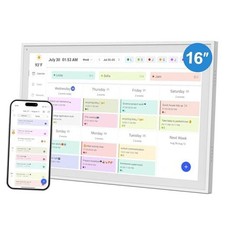 Digital Calendar, Smart WiFi Electronic Calendar Chore Chart, IPS 16 White