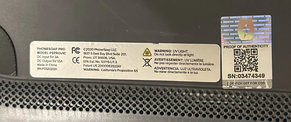 Smartphone PhoneSoap Pro UV desinfetante e carregador – Cinza – com cabo de alimentação - Imagem 4 de 4